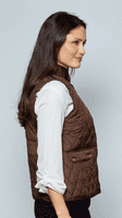 Womens Short Quilted Zip Up Brown Gilet db602103